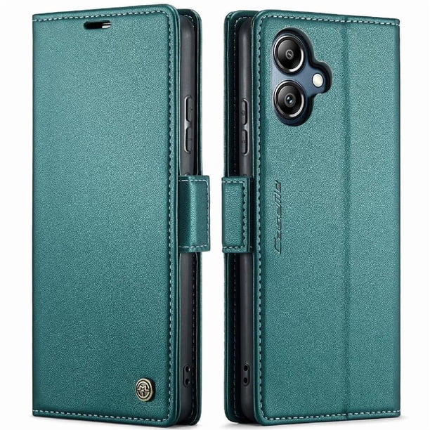 CaseMe tipo cartera Samsung Galaxy A06 con cierre magnético, RFID, tarjetero, soporte, carga inalámbrica
