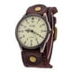 thumbnail image 3 of Reloj De Pulsera Vintage Cuero De PU Correa Ancha De Cuero Para Hombres Cómodo Café Oscuro, 3 of 3
