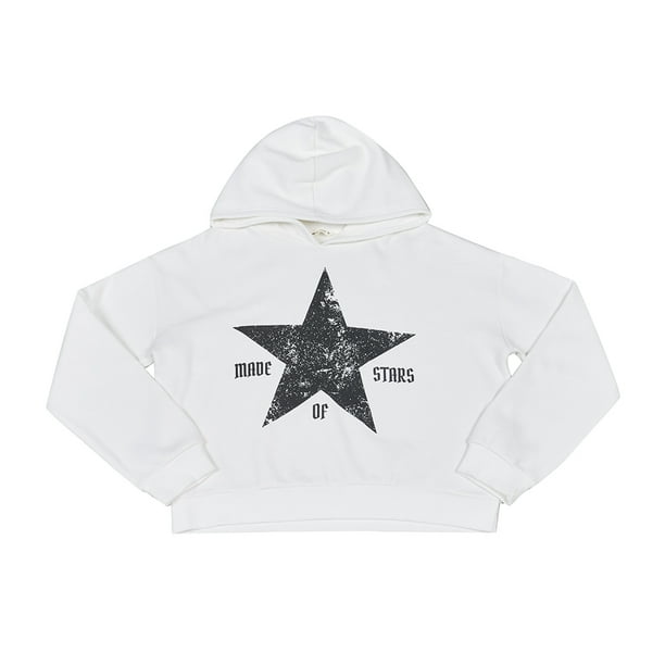 Poleron Niña Teen Focal Print Blanco Corona