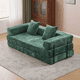 thumbnail image 1 of Floor Couch,Compression Sofa,Convertible Floor Sofa Bed-with Pillow Back Support Armrest,Comfy Futon Couch Lounge Sleeper Bed,Chenille fabric,for Living Room Bedroom (dark green), 1 of 3