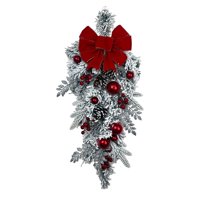 Magideal - Corona Navideña Para Puerta De Entrada, Corona De Invierno, Corona Artificial Decorativa Para Interior, Exterior, Hogar, Ventana, Fiesta Y Decoración Navideña. Botín De Lágrima