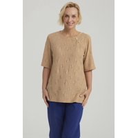 Fashionspark - Polera Mujer Texturizada Beige Oscuro