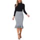 thumbnail image 2 of INSPIRE CHIC Falda de Punto de Sirena para Mujer Cintura Alta Elástica Ajustada Casual Fishtail Sweater Midi Faldas M Gris, 2 of 6