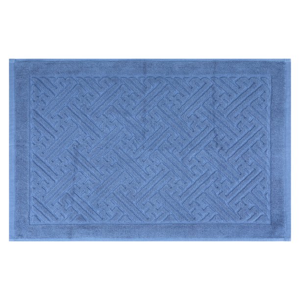 REGALWOVEN Alfombra de Baño de Lujo, Toalla de Piso Absorbente de Algodón para Hotel Spa Ducha para Baño Azul 18" x 28"