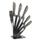 thumbnail image 2 of Set Cuchillos Cocina 6 Piezas Acero Inoxidable Elegance Marble Negro Dorado, 2 of 8