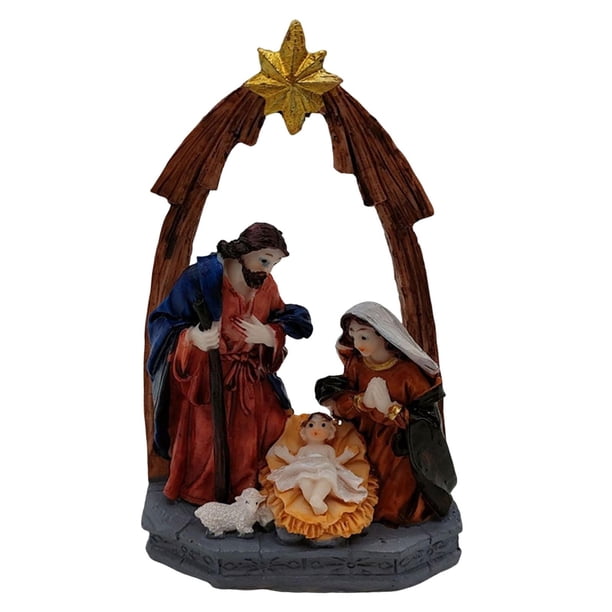 Natividad Estatuilla Colección Navidad Pintado a Mano Virgen María Estatuas Resina Decoración Religiosa Nacimiento de Jesús para Favores de