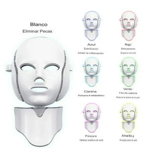 Movi - Mascara Led C/Cuello, Antiarrugas, Acne, Lineas De Expresiòn, Manchas, Etc 7 Colore