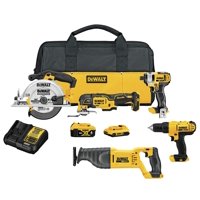 Kit Combinado De Herramientas Eléctricas Dewalt 20V Max Para 4 Herramientas Con Cargador De Batería