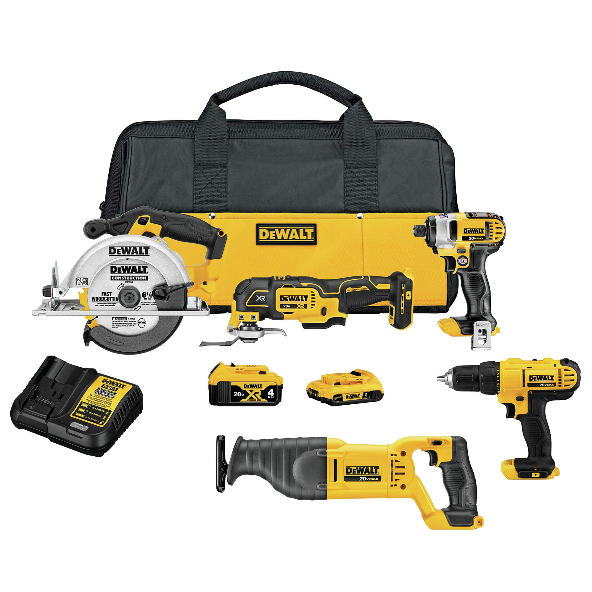 Kit Combinado De Herramientas Eléctricas Dewalt 20v Max Para 4 Herramientas Con Cargador De Batería