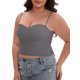 thumbnail image 4 of INSPIRE CHIC Camiseta de Tirantes Ajustables para Mujer con Almohadillas Inalámbricas, Ajuste Ceñido, Escote Corazón, Tanque Invisible Sólido XXL Gris, 4 of 5