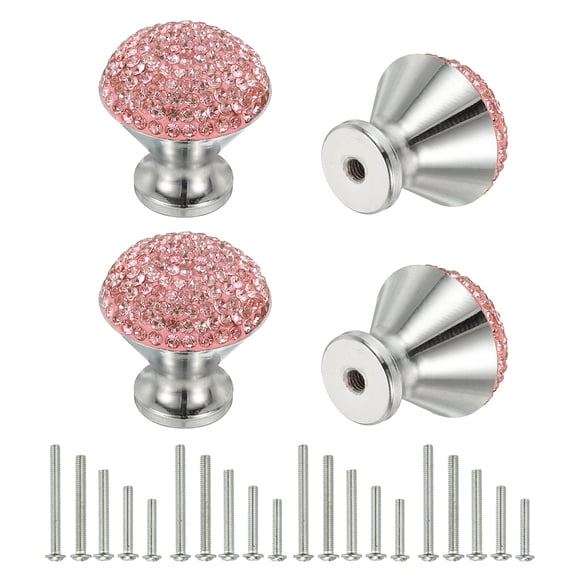 Pomelos de cajón Uxcell, 4 piezas de 1.1 pulgadas de diámetro, decoración de diamante brillante