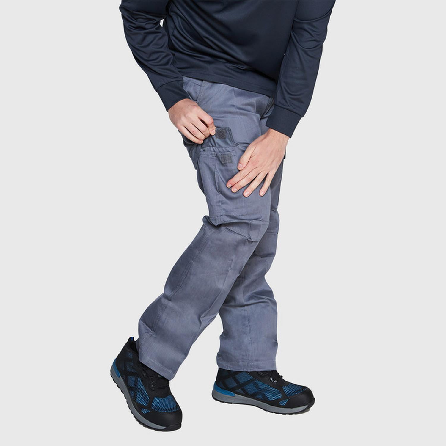 Jayson - Pantalón Cargo Gababardina Cintura Elasticada Gris M