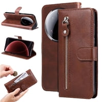 Gangxun - Funda Con Cremallera Para Xiaomi 15 Ultra, Carcasa Cartera De Cuero Pu Con Soporte Y Tarjetero
