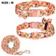 thumbnail image 2 of Collar y correa para perro ajustable con hebilla dorada fuerte, hermoso lazo y ribete floral., 2 of 5