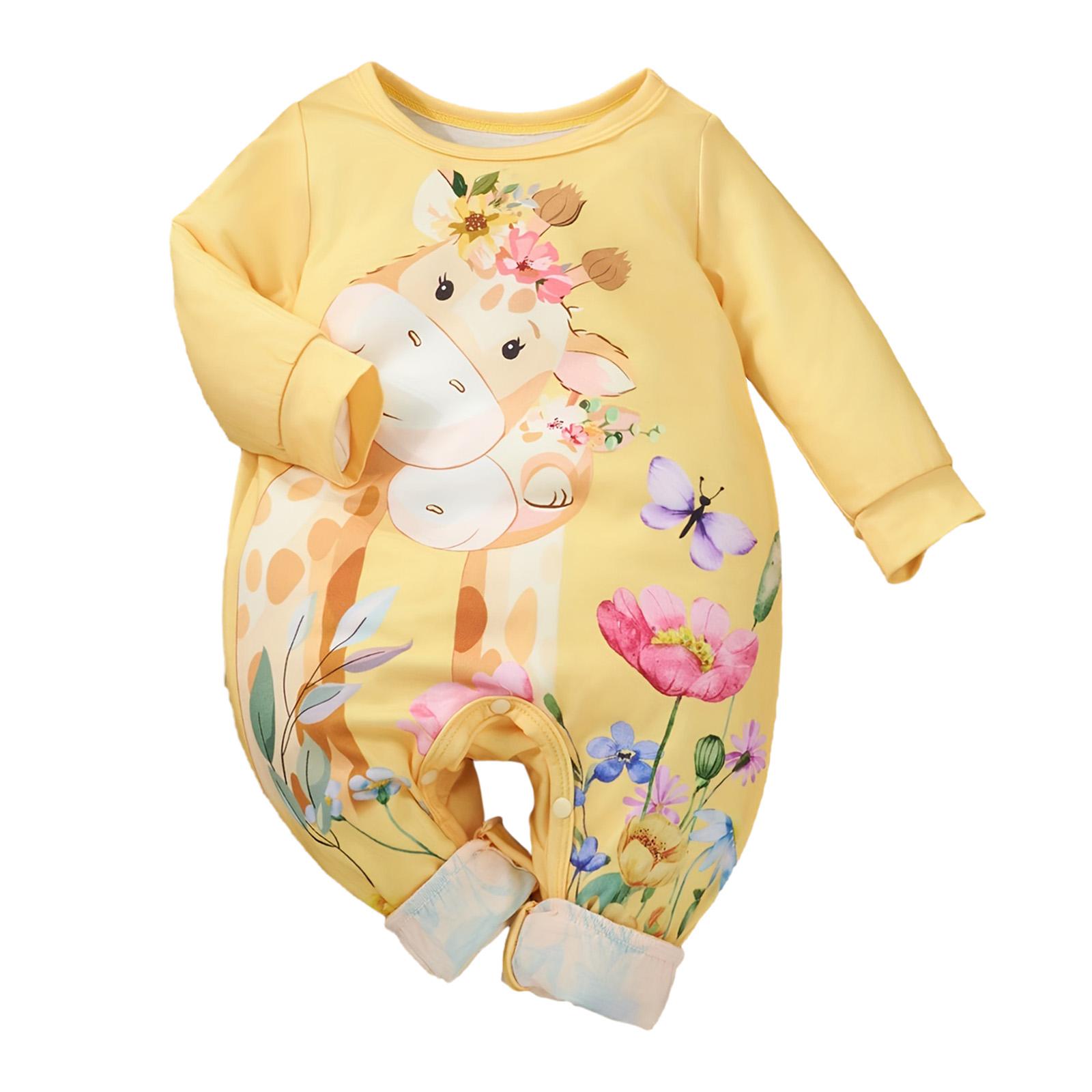 Bothyi - Mameluco De Pierna Larga Jirafa Bebé Mameluco De Manga Larga Para El Hogar Al Aire Libre Vacaciones 9 A 12 Meses