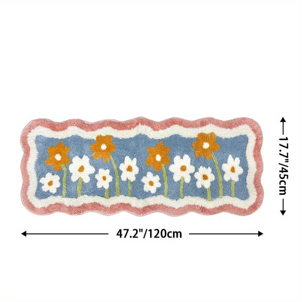 1pc, Absorbent Flower Bath Mat - Non-Slip Indoor Floor Mat for Shower Room, Toilet, and Home Decor
