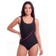 thumbnail image 1 of Traje de Baño Deportivo Natación con Estilo Líneas Fucsia Talla S, 1 of 3