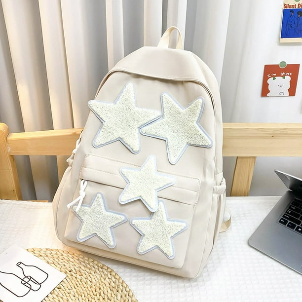 Gusure Star Designer Canvas Backpack Fashion Young Girls School Bags Teenage Casual Large Capacity Shoulder Bag Bookbag