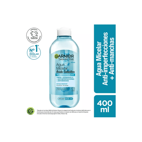 Express Aclara Antiacné Agua Micelar Día/Noche, piel con tendencia al acné