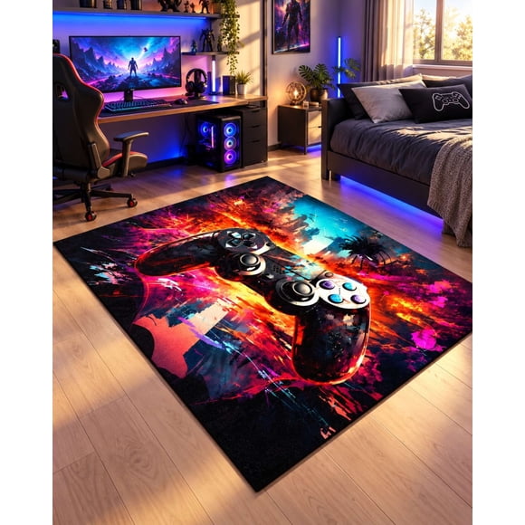 Alfombra Decorativa Gamer 160 × 200 cm con Diseño 3D