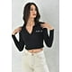 thumbnail image 1 of Poleron Mujer Crop Negro Ajustado M, 1 of 3