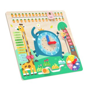 Magideal - Calendario Para Niños, Reloj Didáctico, Ayuda Para La Enseñanza, Rompecabezas Divertido, Calendario Montessori, Juguete De Aprendizaje Del Tiempo Para