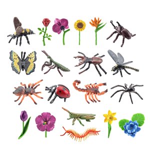 Bothyi - 20X Pvc Bug Juguetes Figuritas Modelo Niños Floral Surtido Insectos Juguetes Figuras