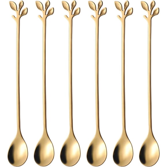 Cucharas largas para té AnSaw, 6 piezas, 7,4 pulgadas
