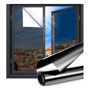 Genérica - Lamina Espejada Film Privacidad Vidrio Ventana 70 Cm * 10 M Negro Plateado
