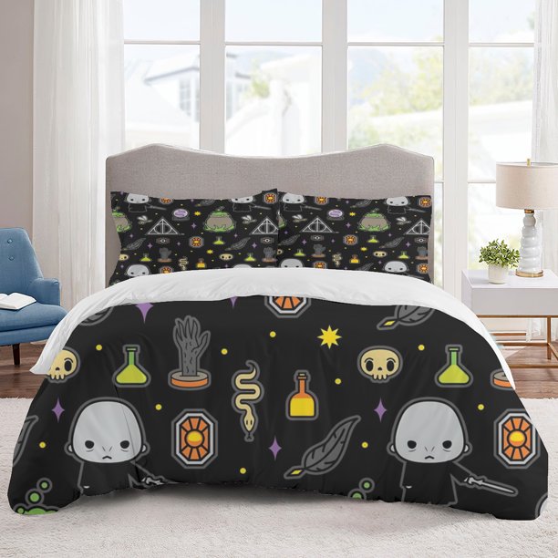 Harry potter Bedding Sets Cartoon Duvet Cover Lightweight 3 Piece Bet Sets for Kids Boys Girls