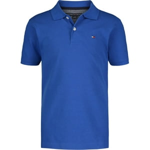 Polo Tommy Hilfiger De Manga Corta Para Niños, Algodón Azul, 16-18