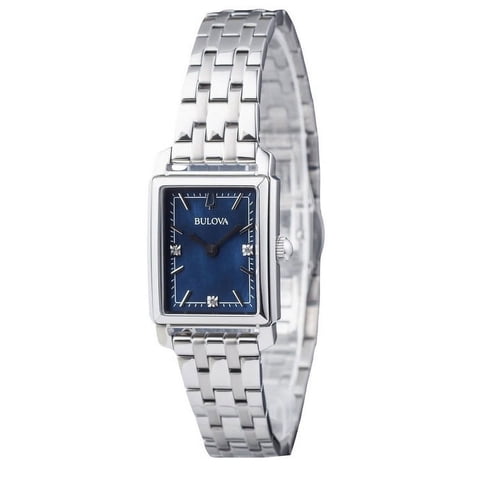 Reloj Bulova Classic Sutton Diamond Accent Stainless Steel Blue Dial Quartz 96P245 Women'S Watch