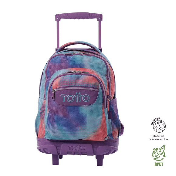 Mochila Escolar Ruedas Niña Notebook 15.4" Bomper Renglon Totto