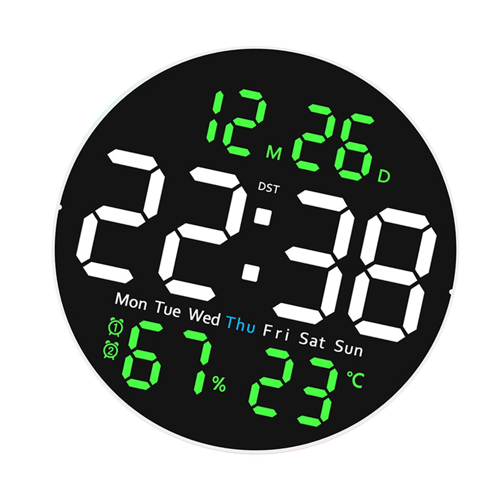 Bothyi - Reloj De Alarma Dst Digital De Pared Para Sala De Estar De La Sala De Estar Decoración Del Hogar Verde