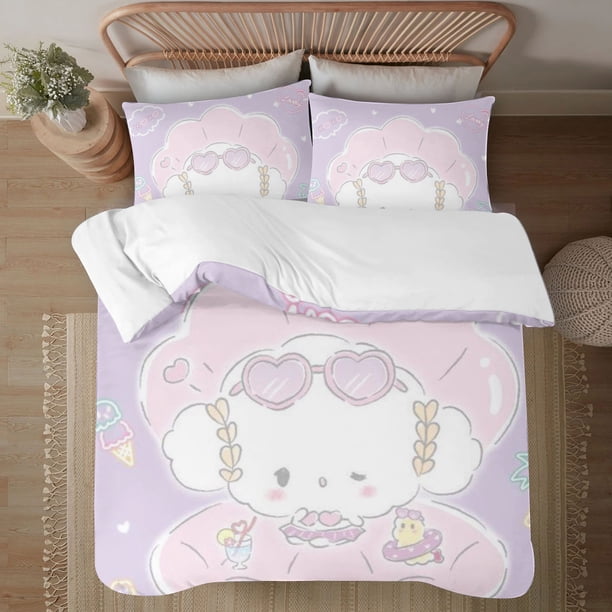 Cogimyun 3-Piece Bedding Set For Kids Boys Girls Adult Cartoon Warm Cute Fashion Holiday Present Gift Bed Sheets