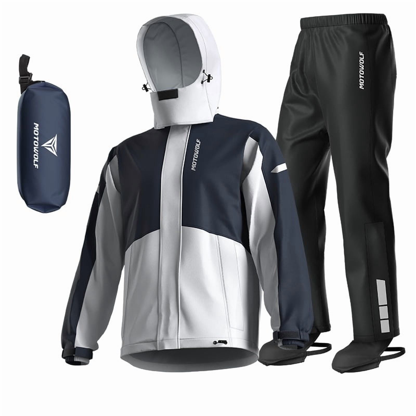 Traje Impermeable Azul Para Motociclismo Motowolf 0405 190t