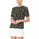 thumbnail image 5 of INSPIRE CHIC Blusas de Mujer con Fruncido Cuello Redondo Manga Corta Camisa Floral Negra XL, 5 of 7