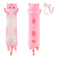 Genérico - Peluche Gatito Cojin Juguete Suave 70 Cm Amarillo