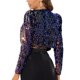 thumbnail image 3 of INSPIRE CHIC Chaqueta corta abierta de lentejuelas brillantes de manga larga para fiesta de mujer L Multicolor, 3 of 6