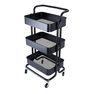 Prochef - Carro Multiuso Organizador 3 Niveles 100% Acero Negro