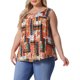 thumbnail image 4 of Agnes Orinda Women's Plus Size Boho Tank Tops Sin Mangas con Cuello Redondo Plisado Dobladillo Curvado Casual de Playa Camiseta Flowy 4X Naranja, 4 of 6
