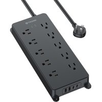 Trond Power Strip Surge Protector Con Usb, 10 Tomacorrientes Ampliamen