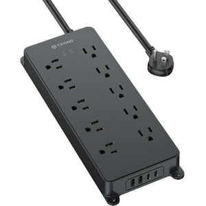Trond Power Strip Surge Protector Con Usb, 10 Tomacorrientes Ampliamen