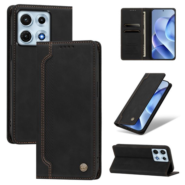 Funda Billetera para MOTO Edge 70 Max 5G Imán y Resistente Negro