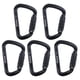 thumbnail image 3 of 5pcs 28KN Aluminio Escalada Tipo D Mosquetones Snap Auto Locking Negro, 3 of 5