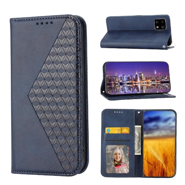 Funda Flip FOXDOCK para Motorola Moto G32 , Estilo Billetera con Diseño Rombo, Correa de Mano y Soporte, Uso Diario