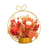 Magideal - Cesta De Hierro De Flores Chinas De Simulación, Decoración De Festival De Primavera, Regalo De Fiesta De Boda, Accesorios Realistas Para Decorar Dormi