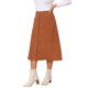 thumbnail image 4 of INSPIRE CHIC Falda de Pana en Línea A para Mujer Otoño Invierno Cintura Alta Falda Midi Abotonada con Bolsillos Conjunto de Oficina Trabajo L Caramelo, 4 of 6