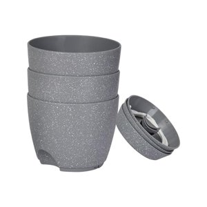 Ioensy - 3 Macetas De Riego Automático Para Guardería, Para Oficinas, Jardines, Gris Y 6.5 In.