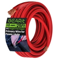 Cable Gearit 1/0 Awg Ofc Cobre Libre De Oxígeno 7,6 M Rojo